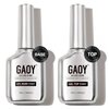 GAOY 16ml 2 Pcs Glassy Gel Top Coat and Base Coat Set,No Wipe Foundation Combination for UV Light Cure Nail Polish