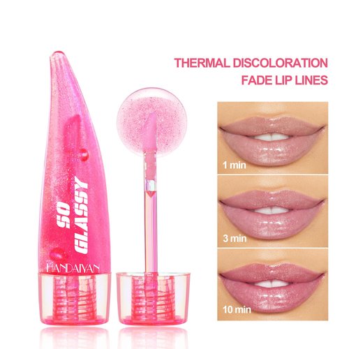 BIOKUSY Lip Glow pH Lip Color Changing Lip Gloss - Thermal Discoloration, Tinted Plumping Lip Oil with Long Lasting Moisture & Natural, Radiant Finish (#06)
