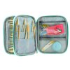 Jorisha Knitting Needles Case Crochet Hooks Organizer Zipper Bag,Portable Travel Storage Pouch Bag for Carrying Circular Knitting Needles,Crochet Hooks,Knitting Accessories,Sewing Tools(Green Lily)