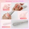 heemeei Nail Dust Brush with Shiny Rhinestones, Dust Brush for Nails, Fluffy Nail Duster Brush for Acrylic Nails Powder Remover, Acrylic Cleaning Brush Acrylic Nail Tools