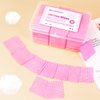1000 PCS Lint Free Nail Wipes,Eyelash Extension Glue Wipes with Container,Super Absorbent Soft Non-Woven Fabric Lash Glue Wipes,Lint Free Wipe for Lash Extension Supplies & Nail Polish Remover-Pink
