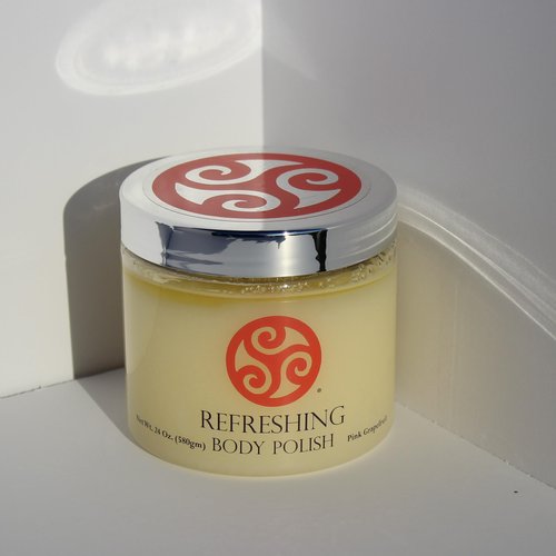 Trillium Body Polish - Natural Salt Scrub - Refreshing Pink Grapefruit - 24 Ounce Jar