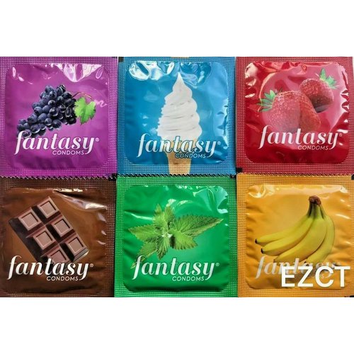 Fantasy Flavored Condoms Pack 72 Condoms : Variety of Flavors Such As Vanilla, Strawberry, Mint, Grape, Chocolate, and Banana. [The Random Fun That You Will Not Know Until You Have Used.]