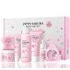 Skin Care Set for Women Girls, Cherry Blossoms Beauty Gift Sets for Intense Hydration, Face Skin Care Kit with Cleanser, Toner, Serum, Eye Cream, Face Cream - 8Pcs Skin Care Routine Kit