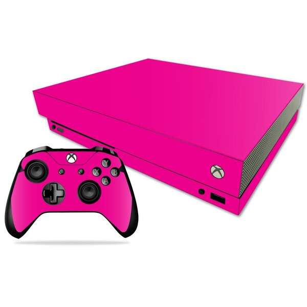 MightySkins Skin Compatible with Microsoft Xbox One X - Solid Hot Pink | Protective, Durable, and Unique Vinyl Decal wrap Cover | Easy to Apply, Remove, and Change Styles | Made in The USA