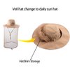 Head Netting Mosquito Net Hat Beekeeper Bee Veil Hat Bug Face Cover Netted Fishing Safari Hats Dog Grooming Women Men Khaki