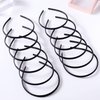 Black Headbands for Girls 12Pcs Skinny DIY Head Bands Hard Thin Headband with Teeth, 8mm Rubber Plastic Hairbands for Kids Teens Party Favors
