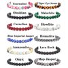 BOMAIL 12Pcs Natural Semi-Precious Gemstones Bracelets -8mm Round Beaded Bracelets for Men Women Reiki Healing Crystals Beads Stretch Bracelet