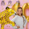 4PCS Gold Leopard Balloons Foil Cheetah Shaped Animal Balloons Jungle Theme Jungle Party Balloon Birthday Party Safari Zoo Jungle Theme Cheetah Balloon Leopard
