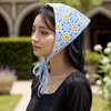 VOCOSTE 2pcs Crochet Bandanas,Crochet Head Scarf, Crochet Headbands Hairbands Hair Scarf for Women Girls, Knitted Head Kerchief for Hair Styling Decor, White,Blue