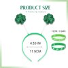 JONKY 3Pcs St Patricks Day Headband Clover Bracelet Set Green Headbands with Shamrocks Irish Clover Hair Band Saint Patrick's Hair Accessory for Women and Girls