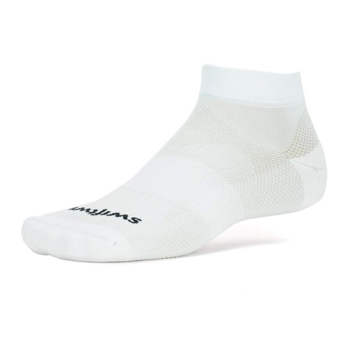 Swiftwick- ASPIRE ONE-Military Compliant Physical Training, Running Socks | Firm Compression Fit Ankle Socks (White, Small)