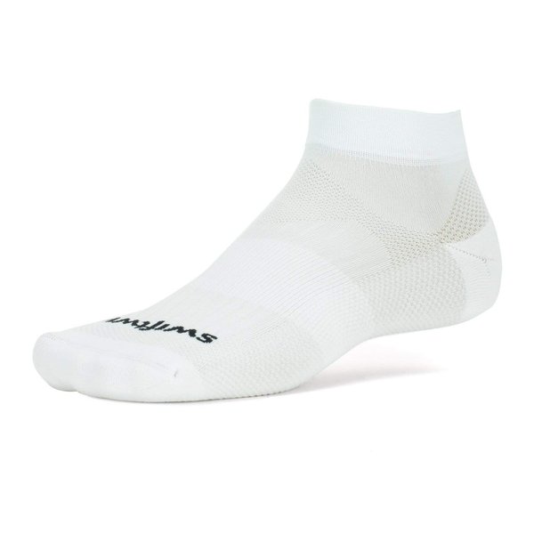 Swiftwick- ASPIRE ONE-Military Compliant Physical Training, Running Socks | Firm Compression Fit Ankle Socks (White, Small)