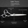 Saki Shears Tsuru Hair Cutting Scissors - Polished Japanese Steel- 6" Hair Shears for Barbers and Hair Stylists - Thumb Screw for Easy Tension Adjustment