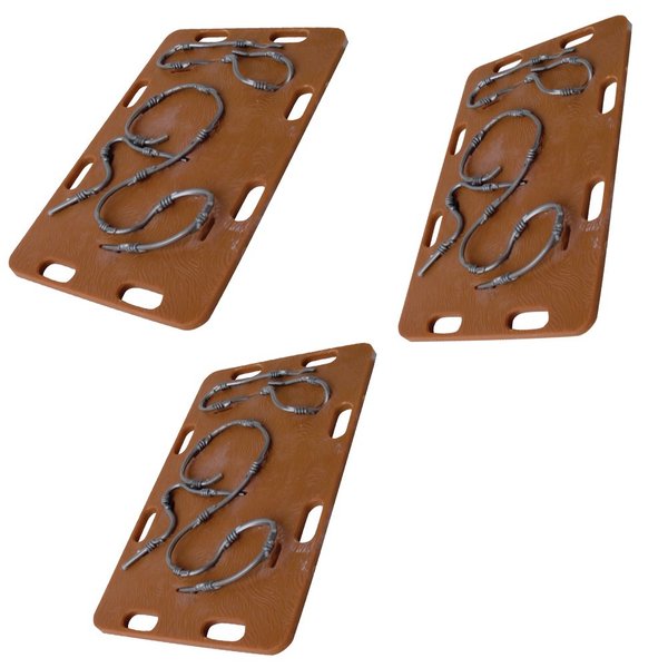 Set of 3 Wooden Boards with Barbed Wire for WWE & AEW Wrestling Action Figures