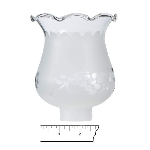 B&P Lamp 1 5/8 Inch Fitter Colonial Style Frosted and Etched Design Glass Lamp Shade for Vintage and Antique Style Lamps
