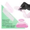 Tattoo Plastic Sleeves, 100 Packs Disposable Tatto Cord, Covers Hook Sleeves Bags for Tattoo Machine Plastic, Pink