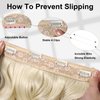 SilkStrands Invisible Wire Hair Extensions 20 Inch Secret Halo Hair Extensions with Adjustable 4 Clips Soft Transparent Lace Bleach Blonde Halo Hair Extensions Long Wavy Hair Extensions for Women