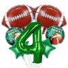 7pcs Football Balloons, Football Birthday Number Mylar Foil Balloon, Football Sport Them Party Supplies Football 4th Birthday Decorations (4th)