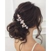 BERYUAN Wedding Crystal Hair Comb Flower Crytstal Hair Piece Teardrop Crystal Rhinestone Wedding Hair Accessories Bride Headband for Wedding (ab color)