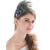 Aukmla Peacock Feather Headband Green 1920s Flapper Headpiece Rhinestones Costume Headdress Hair Accessories for Women and Girls