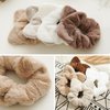 4 Pack Soft Plush Cat Ear Hair Ties - Hair Scrunchies Cat Ear Hair Bands - Cute Kawaii Elastic Scrunchies for Girls and Women - Scrunchy Hair Tie Ponytail Holder Cat Ear Scrunchies