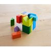 HABA 305463-3D Tile Game Cube Mix, Wooden Toy for Laying and Stacking, 19 Wooden Building Blocks, 10 Template Cards for Reconstruction, Toy from 3 Years