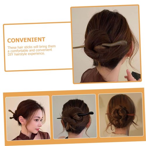 WOONEKY 4pcs Hair Chopsticks Chinese Hair Accessories Black Hair Accessories Hair Jewels for Women Hair Accessory for Women Black Chopsticks Chinese Chopsticks Miss Hairpin Vintage Wood