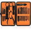 15-Piece Manicure Set for Women Men Nail Clippers Stainless Steel Manicure Kit (Orange)