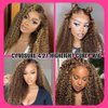 CYNOSURE 4/27 Highlight 13x5 Lace Front Wigs Human Hair Curly Wave Ombre Honey Blonde HD Lace Front wig Human Hair Pre Plucked 180 Density 26 inch Frontal wig Colored