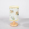LOPYEIJFG Minimalist Bedside Table Lamp Safari Animals Watercolor Cute Baby Nursery Seamless Wood Nightstand Lamp Bedside Desk Lamp Wood Base Flaxen Fabric Shade for Bedroom Living Room, 5.5x11inch