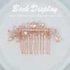 Crystal Wedding Hair Comb Silver Bridal Headpiece Bride Sparkly Rhinestone Hair Side Comb Bridesmaid Pearl Hairpieces Side Combs Hair Accessories for Women (Rose Gold)