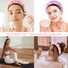 Chanaco Face Wash Headband Spa Headband Makeup Headband Skincare Headband Pink Sponge Hair Band Purple Headband for Washing Face Hair Accessories for Women Girls Gifts