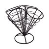 Restaurantware 3.5 x 6.8 Inch Food Cone Display 1 Cone Holder Stand - Spiral 4 Slots Black Iron Ice Cream Cone Holder For Snacks Appetizers Or Desserts