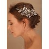 Denifery Bridal Hair Comb Bridal Hair Vine Crystals Bridal Wedding Hairpiece Wedding Hair Vine Pearl Hair Vine with Comb for Women and Girls (Style 5)