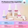 SAVILAND Nail Dip Powder Kit: 2024 Upgrade Keratin Pastel Pink Dip Powder 4PCS Dipping Powder Liquid Set Base Top Activator Brush Saver for Dip French Nails Starter Manicure DIY Salon Home 20 Colors