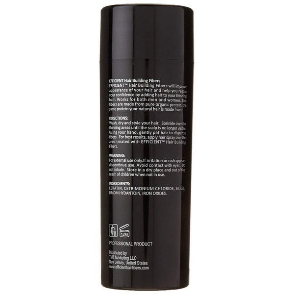 2 of EFFICIENT Keratin Hair Building Fibers, Hair Loss Concealer Net Wt. 28gm / 0.98 oz (Medium Brown)