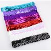 Kenz Laurenz Sequin Headbands Elastic Stretchy Headband for Girls Kids Women Flapper Roaring 20s Great Gatsby 1920s Hair Band Cute Princess Head Bands (Red)