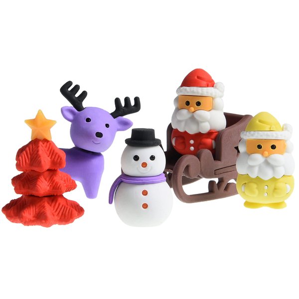 3D Christmas Erasers for Kids, 24 Pcs Cute Christmas Puzzle Erasers Desk Pets Toy for School Classroom Prizes, Santa Claus Stocking Gift Filling, Christmas Party Decoration, Goodies Bag Fillers