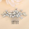 BERYUAN Dainty Teardrop Rhinestone Crystal Wedding Hair Comb Handmade Hair Side Comb Women Girls Wedding Headpiece Silver Gold Wedding Hair Accessories for Brides Bridesmaid (opal)