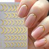 8 Sheets French Nail Art Sticker 3D Streak Line Nail Decals Reflective French Nail Art Supplies Geometric Lines Nail Art Stickers Wave Swirl Stripe Nail Decals Nail Supplies