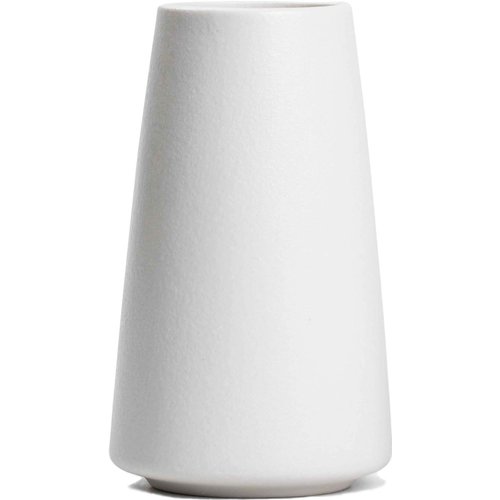 HUBUISH Ceramic Vase - Flower Vase Minimalism Style for Modern Table Shelf Home Decor, Fit for Fireplace Bedroom Kitchen Living Room Centerpieces Office Desk, Solid White