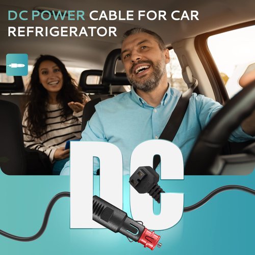 EUHOMY 11.6FT(3.5M) 12V DC Power Cord Cable, DC Power Cord 12V for Car Refrigerator Portable Freezer Electric Cooler. 2 Pin Lead Cable Plug Wire Compatible with 12 Volt Refrigerator