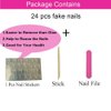 Magrace Press on Nails Medium Almond Fake Nails French Tips False Nails with Designs 24 pcs Stick on Nails for Women