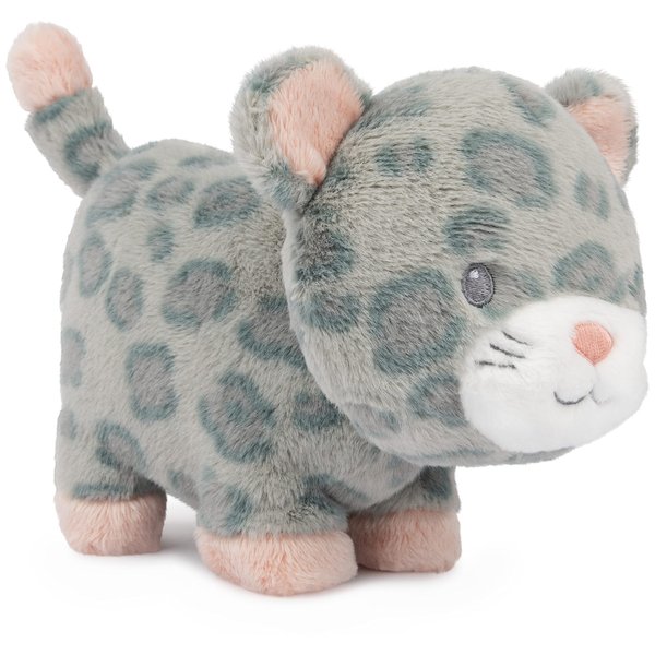 GUND Baby Safari Friends Collection Plush Leopard with Chime, Sensory Toy Stuffed Animal for Babies and Newborns, Gray/Pink, 7"