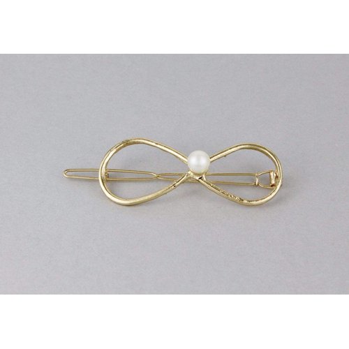 Gold Infinity Barrette Outline Shape Metal Hair Clip Barrette Gold Shiny Clip Colored Hair Clips For Women Girls