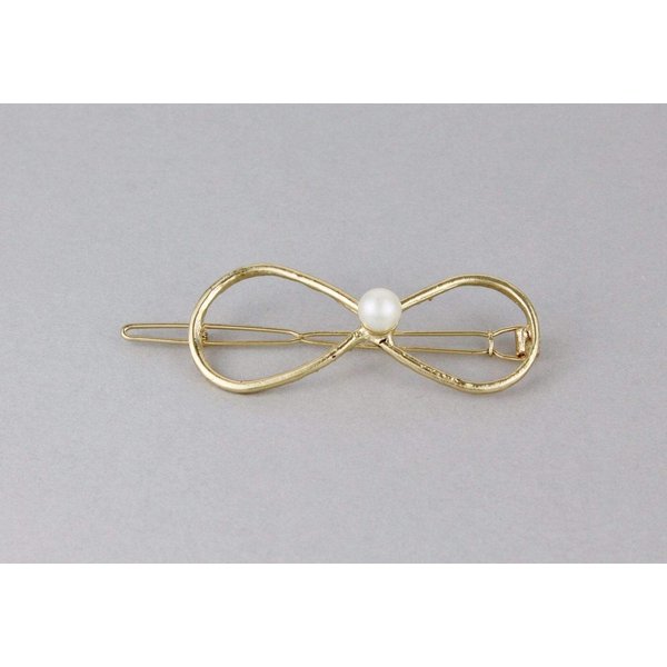 Gold Infinity Barrette Outline Shape Metal Hair Clip Barrette Gold Shiny Clip Colored Hair Clips For Women Girls