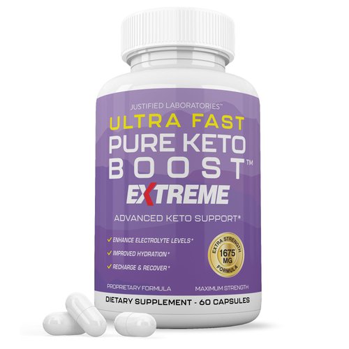 Ultra Fast Pure Keto Boost Extreme Keto Pills 1675MG New & Improved Formula Contains Apple Cider Vinegar Extra Virgin Olive Oil Powder Green Tea Leaf 60 Capsules