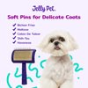 Jelly Pet Universal Slicker Brush for Dogs, Dog Grooming Brush, Remove Tangles and Dead Undercoat, Tuffer Than Tangles Maltese Shi-Tzu Poodle Bichon, Soft Pins, Purple, Small