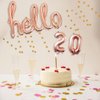 AnnoDeel Hello 20 Banner Foil Balloons, 32inch Rose Gold one-piece Letter Mylar Balloonss for Twenty Birthday Celebration Party Decor
